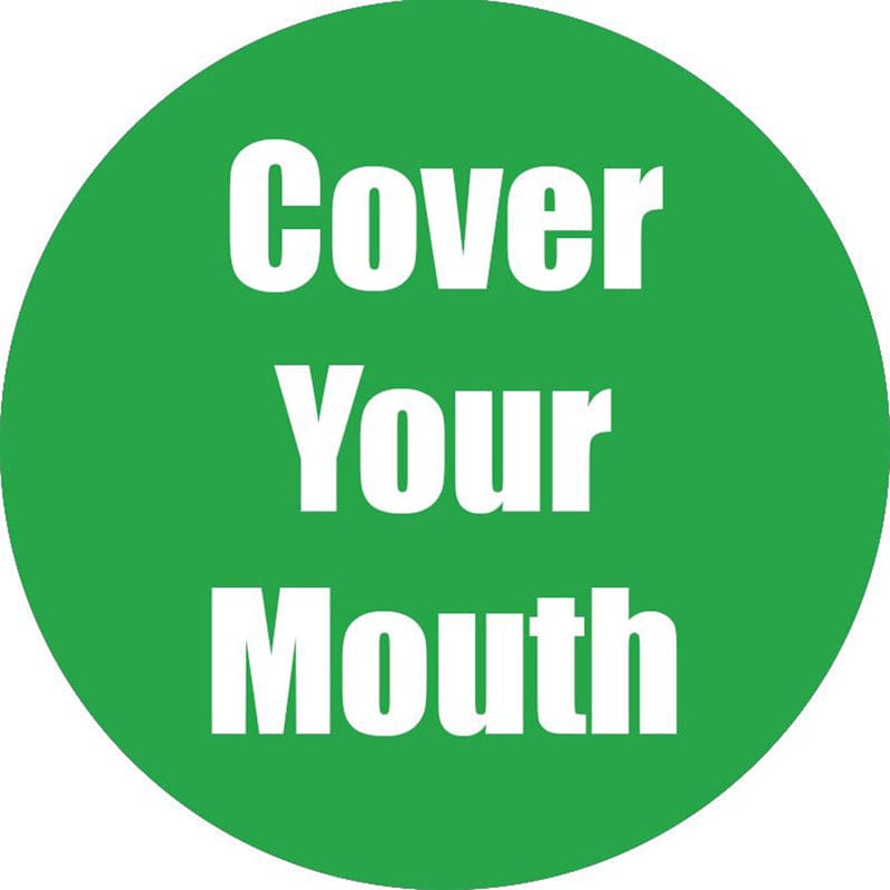 Cover Your Mouth Green Anti-Slip Floor Sticker 5Pk - First Aid/Safety - Flipside