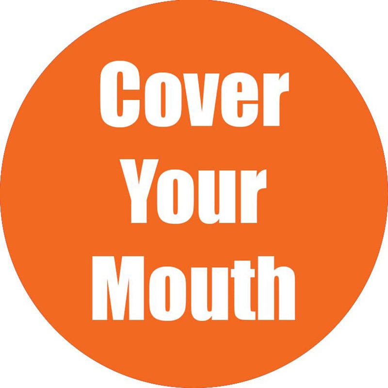 Cover Your Mouth Orange Anti-Slip Floor Sticker 5Pk - First Aid/Safety - Flipside