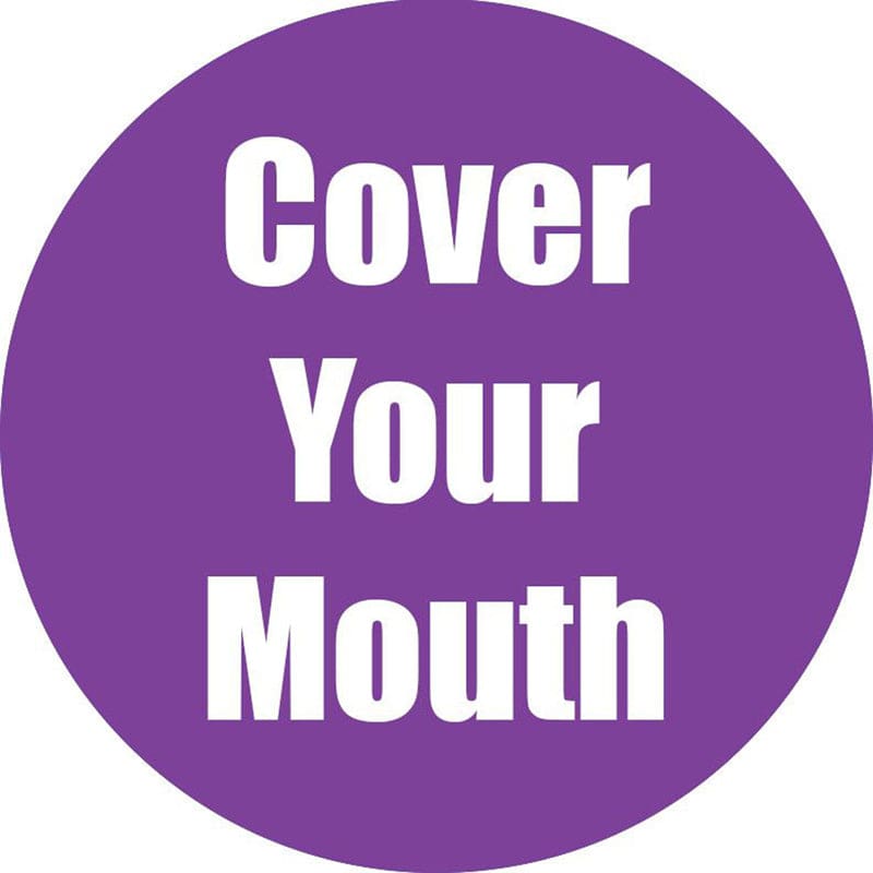 Cover Your Mouth Purple Anti-Slip Floor Sticker 5Pk - First Aid/Safety - Flipside