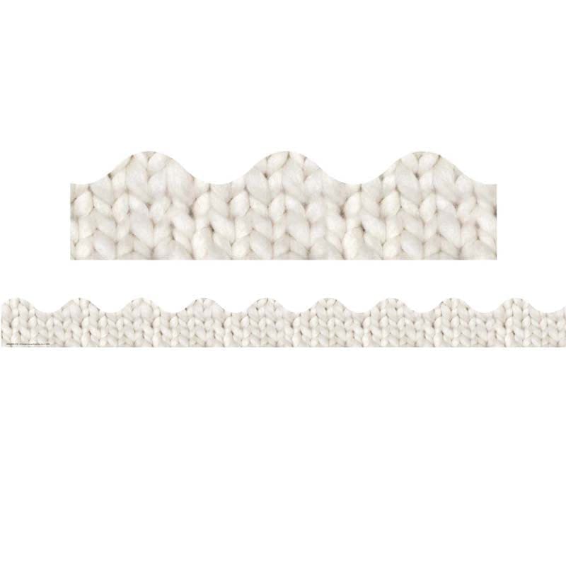 Cozy Cream Knit Deco Trim Xtra Wide A Close-Knit Class (Pack of 10) - Border/Trimmer - Eureka