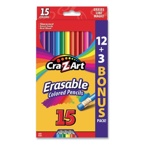 Cra-Z-Art Erasable Colored Pencils 15 Assorted Lead/barrel Colors 15/set - School Supplies - Cra-Z-Art®