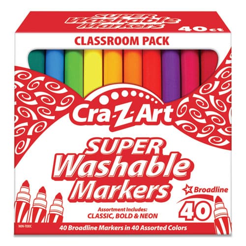 Cra-Z-Art Super Washable Markers Broad Bullet Tip Assorted Colors 40/set - School Supplies - Cra-Z-Art®