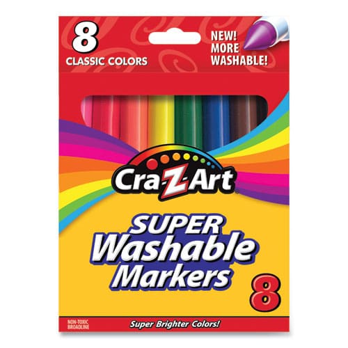 Cra-Z-Art Super Washable Markers Broad Bullet Tip Assorted Colors 8/set - School Supplies - Cra-Z-Art®