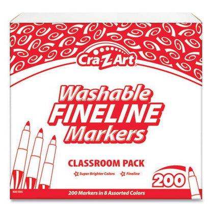 Cra-Z-Art Washable Fineline Markers Classpack Fine Bullet Tip Eight Assorted Colors 200/set - School Supplies - Cra-Z-Art®