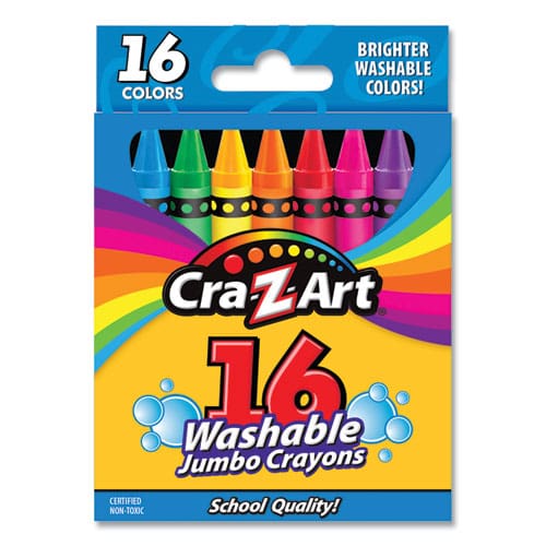Cra-Z-Art Washable Jumbo Crayons 16 Assorted Colors 16/pack - School Supplies - Cra-Z-Art®