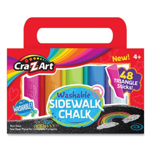 Cra-Z-Art Washable Sidewalk Chalk Triangle Shaped 12.63 48 Assorted Bright Colors 48 Sticks/set - School Supplies - Cra-Z-Art®