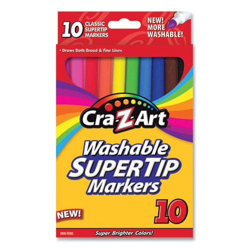 Cra-Z-Art Washable Supertip Markers Fine/broad Bullet Tips Assorted Colors 10/set - School Supplies - Cra-Z-Art®