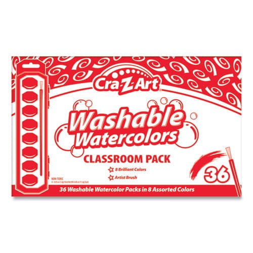 Cra-Z-Art Washable Watercolor Classroom Pack 8-color Kits (assorted Colors) 36 Kits/box - School Supplies - Cra-Z-Art®