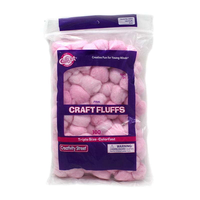 Craft Fluffs Pink 100 Count (Pack of 10) - Craft Puffs - Dixon Ticonderoga Co - Pacon