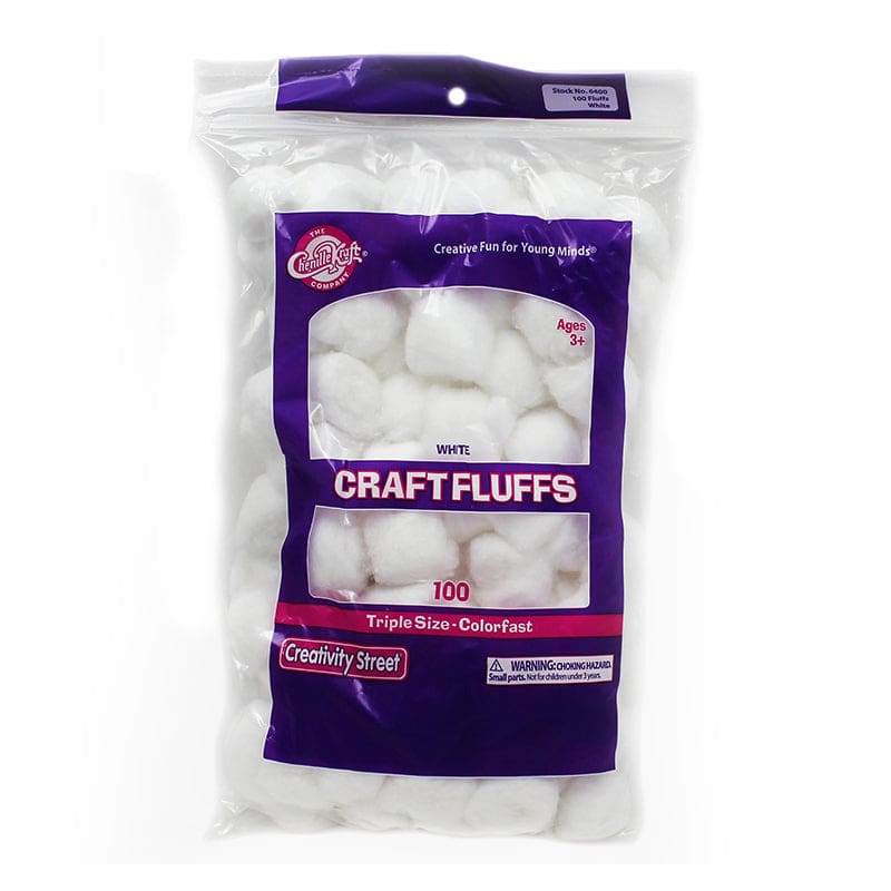 Craft Fluffs White 100/Pk (Pack of 10) - Craft Puffs - Dixon Ticonderoga Co - Pacon