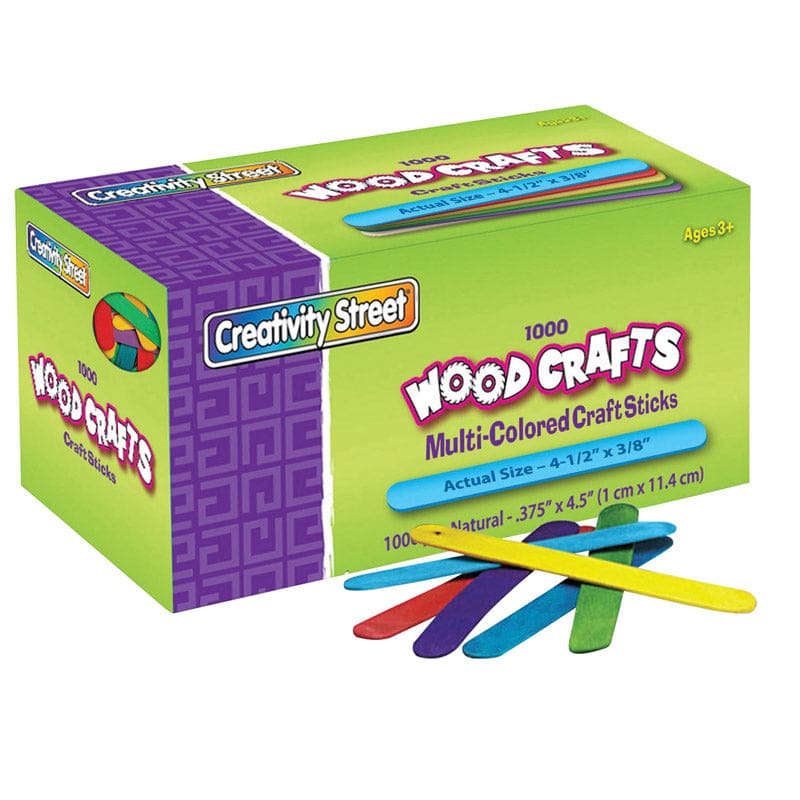 Craft Sticks Bright Hues 1000/Pk 4 1/2 X 3/8 (Pack of 2) - Craft Sticks - Dixon Ticonderoga Co - Pacon