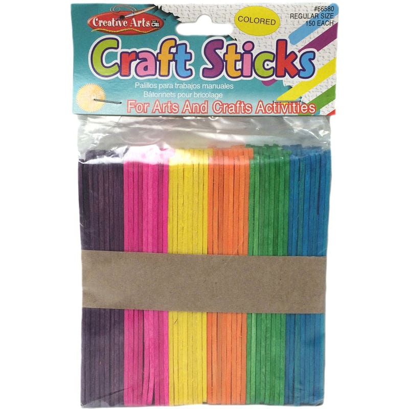 Craft Sticks Regular Size Colored 150/Pk (Pack of 12) - Craft Sticks - Charles Leonard