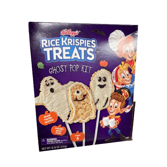 Kellogg's CRAFTY COOKING KITS Kellogg's Treats Ghost Pop Kit- Halloween Themed Snacks, Rice Krispies, 8.2 Oz