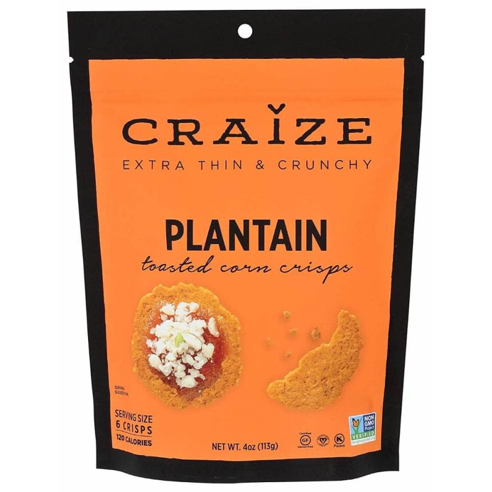 CRAIZE Craize Crackers Corn Plantain, 4 Oz