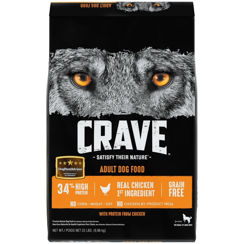 Crave Adult High-Protein Grain-Free Dry Dog Food Chicken (22 lb.) - Dog Food & Treats - Crave Adult