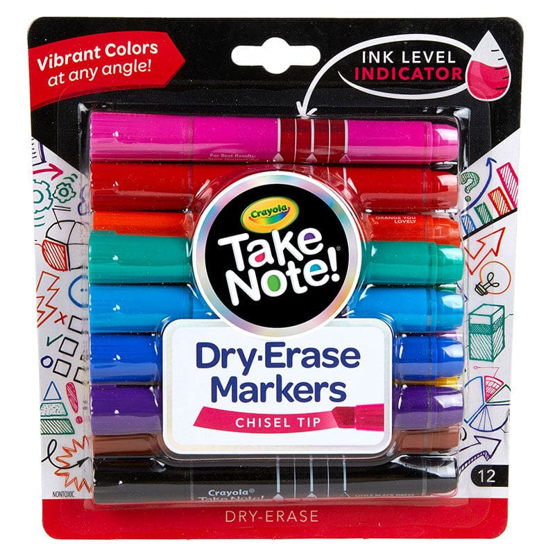 Crayola 12Ct Chisel Erase Markers Take Note (Pack of 3) - Markers - Crayola LLC