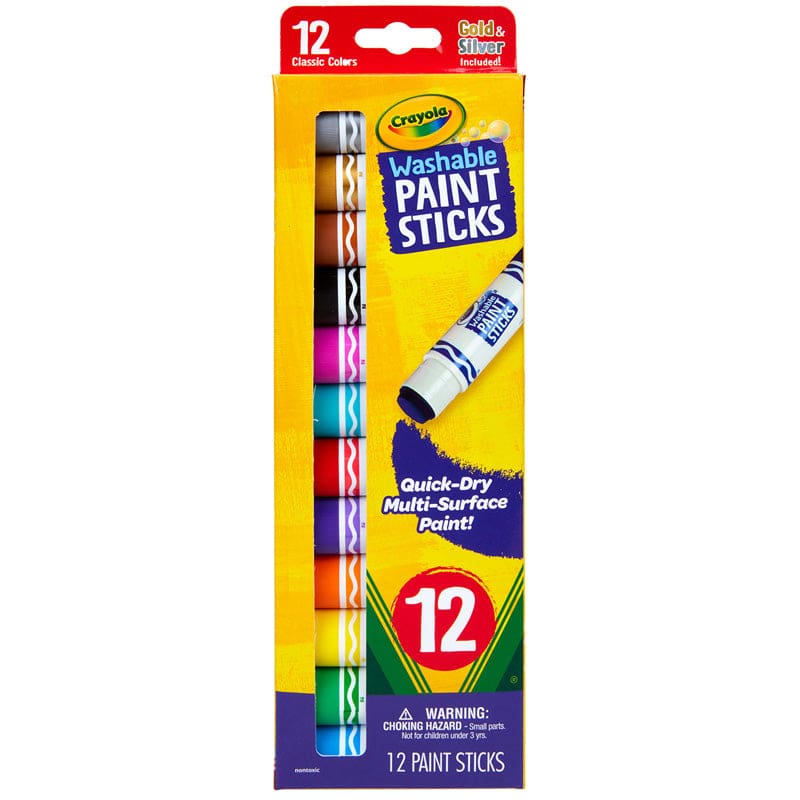 Crayola 12Ct Washable Paint Sticks (Pack of 3) - Paint - Crayola LLC