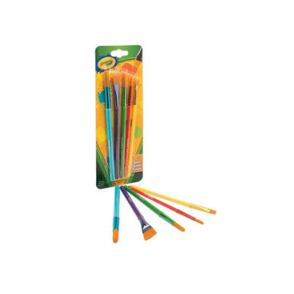 Crayola Arts And Craft Brush Set Assorted Sizes Natural Hair Angled Flat Round 5/set - School Supplies - Crayola®