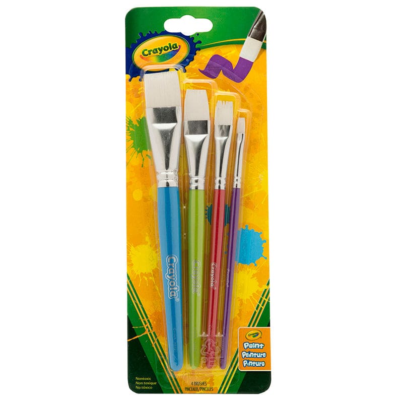 Crayola Big Paintbrush Set Flat 4Pk (Pack of 10) - Paint Brushes - Crayola LLC