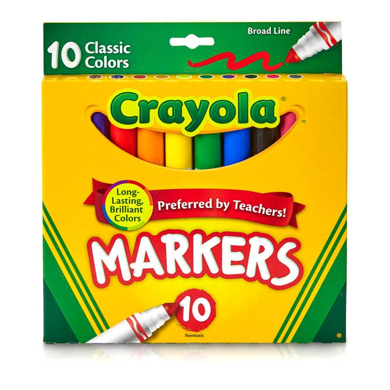 Crayola Broad Line Markers 10Ct Classic Colors (Pack of 12) - Markers - Crayola LLC