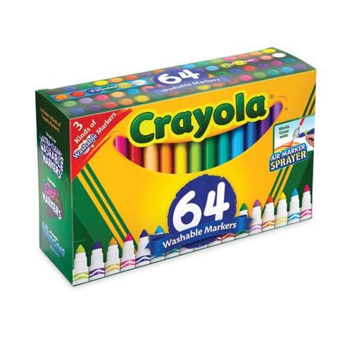 Crayola Broad Line Washable Markers Broad Bullet Tip Assorted Colors 64/set - School Supplies - Crayola®