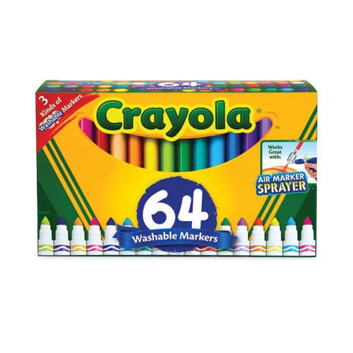 Crayola Broad Line Washable Markers Broad Bullet Tip Assorted Colors 64/set - School Supplies - Crayola®