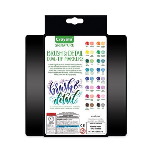 Crayola Brush And Detail Dual Ended Markers Extra-fine Brush/bullet Tips Assorted Colors 16/set - School Supplies - Crayola®