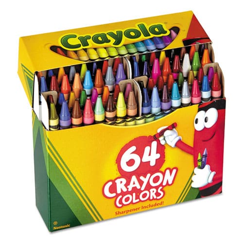 Crayola Classic Color Crayons In Flip-top Pack With Sharpener 64 Colors/pack - School Supplies - Crayola®