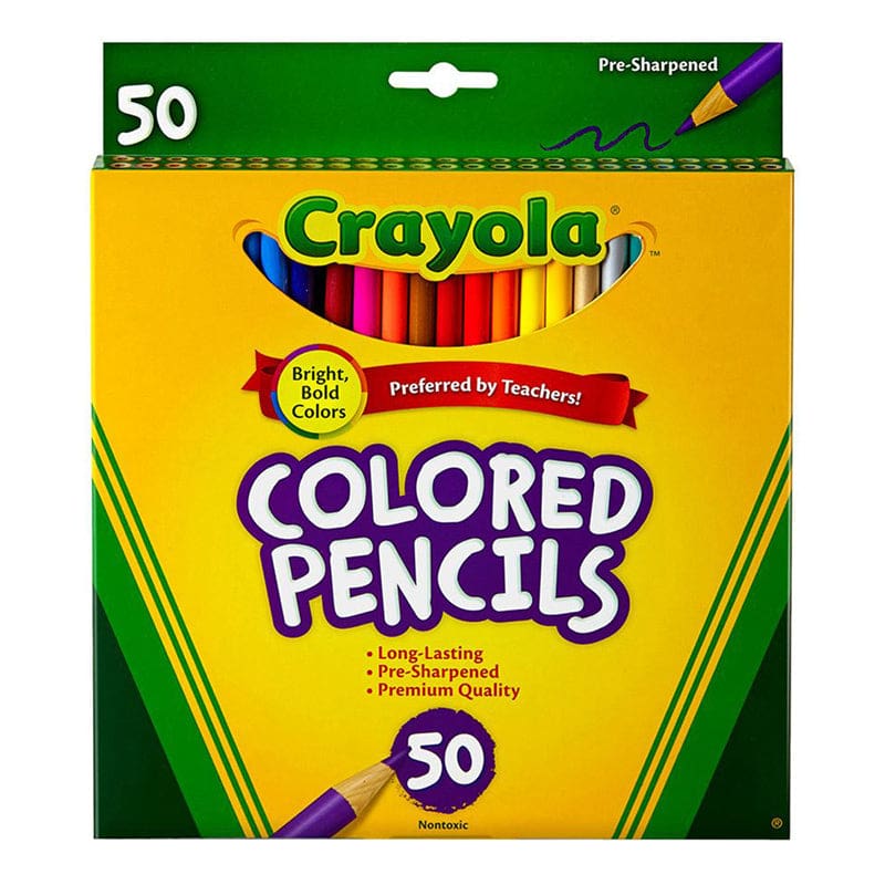 Crayola Colored Pencils 50Ct Full Length Assorted Colors Peggable (Pack of 3) - Colored Pencils - Crayola LLC