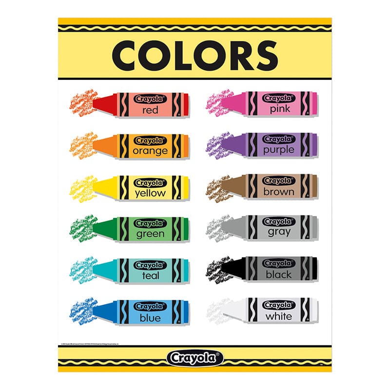 Crayola Colors 17 X 22In Chart (Pack of 12) - Classroom Theme - Eureka