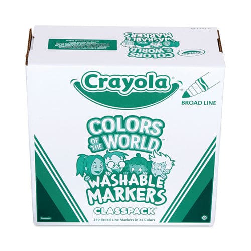 Crayola Colors Of The World Washable Markers Classpack Broad Bullet Tip Assorted Colors 240/pack - School Supplies - Crayola®