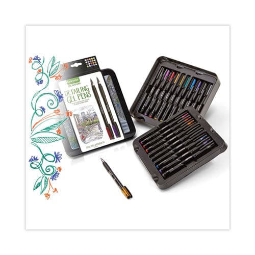 Crayola Detailing Gel Pen Stick Medium 1 Mm Assorted Ink Colors Black Barrel 20/pack - School Supplies - Crayola®