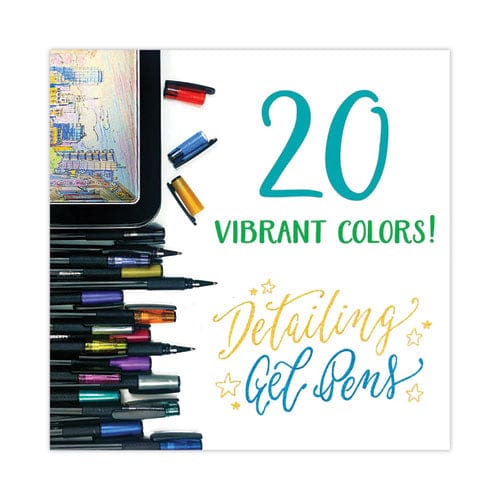 Crayola Detailing Gel Pen Stick Medium 1 Mm Assorted Ink Colors Black Barrel 20/pack - School Supplies - Crayola®