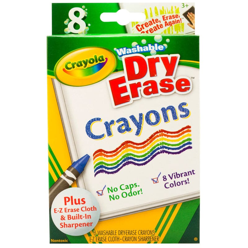Crayola Dry Erase Crayons 8 Count Washable (Pack of 10) - Crayons - Crayola LLC