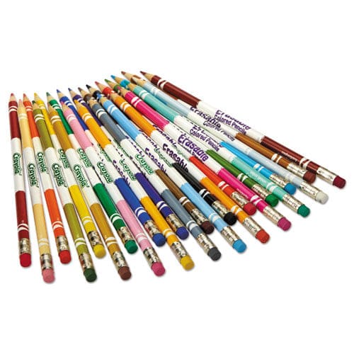 Crayola Erasable Color Pencil Set 3.3 Mm 2b (#1) Assorted Lead/barrel Colors 24/pack - School Supplies - Crayola®