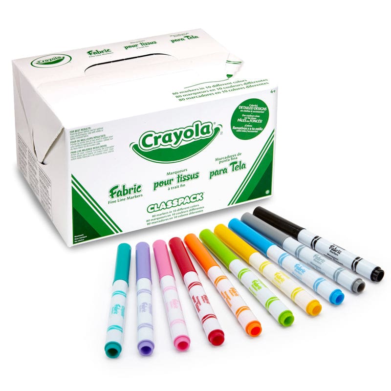 Crayola Fabric Marker 80Ct 10 Color Classpack - Markers - Crayola LLC