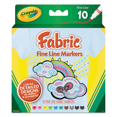 Crayola Fabric Marker Classpack Broad Bullet Tip Assorted Colors 80/set - School Supplies - Crayola®