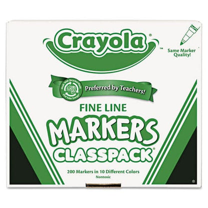 Crayola Fine Line 200-count Classpack Non-washable Marker Fine Bullet Tip Assorted Colors 200/box - School Supplies - Crayola®