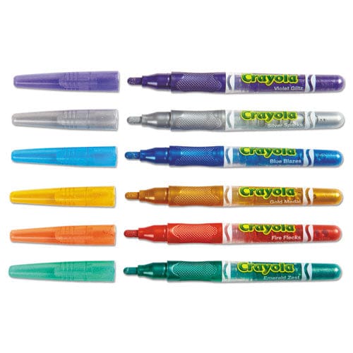 Crayola Glitter Markers Medium Bullet Tip Assorted Colors 6/set - School Supplies - Crayola®