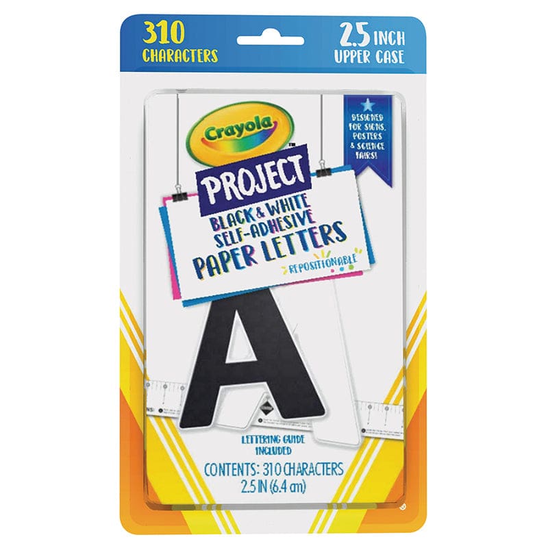 Crayola Letter 2.5In Blk/Wht 310Ct Self-Adhesive (Pack of 10) - Letters - Dixon Ticonderoga Co - Pacon