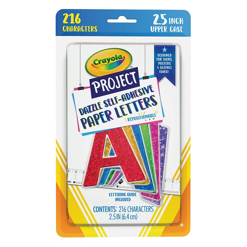 Crayola Letters 2.5In Asst 216Ct Self-Adhesive Dazzle (Pack of 10) - Letters - Dixon Ticonderoga Co - Pacon