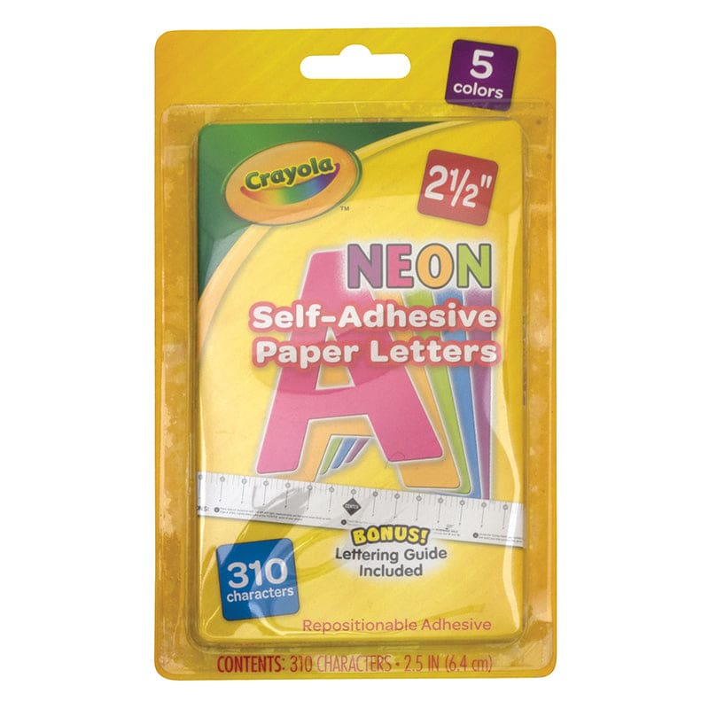 Crayola Letters 2.5In Neon 310Ct Self-Adhesive (Pack of 10) - Letters - Dixon Ticonderoga Co - Pacon