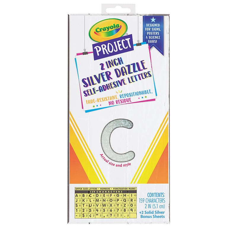Crayola Letters 2In Silver 159Ct Self-Adhesive Dazzle (Pack of 6) - Letters - Dixon Ticonderoga Co - Pacon