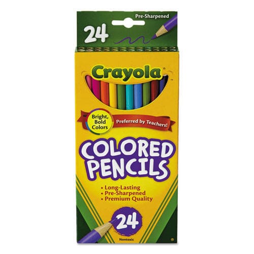 Crayola Long-length Colored Pencil Set 3.3 Mm 2b (#1) Assorted Lead/barrel Colors 24/pack - School Supplies - Crayola®
