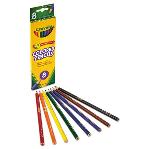 Crayola Long-length Colored Pencil Set 3.3 Mm 2b (#1) Assorted Lead/barrel Colors 8/pack - School Supplies - Crayola®