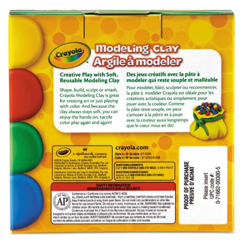 Crayola Modeling Clay Assortment 4 Oz Packs 4 Packs Blue/green/red/yellow 1 Lb - School Supplies - Crayola®