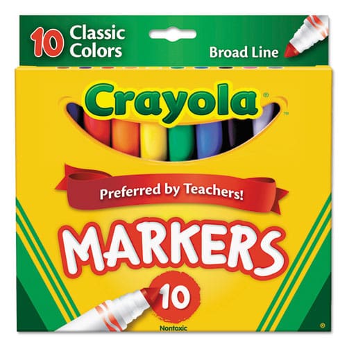 Crayola Non-washable Marker Broad Bullet Tip Assorted Classic Colors 10/pack - School Supplies - Crayola®
