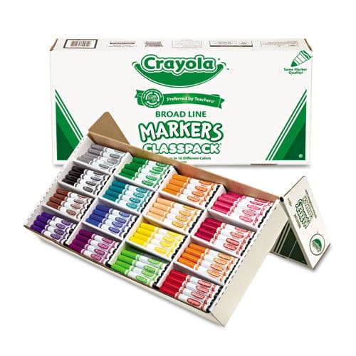 Crayola Non-washable Marker Broad Bullet Tip Assorted Classic Colors 256/box - School Supplies - Crayola®