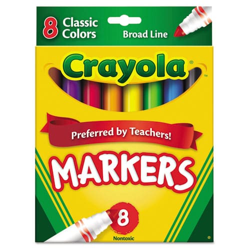 Crayola Non-washable Marker Broad Bullet Tip Assorted Classic Colors 8/pack - School Supplies - Crayola®