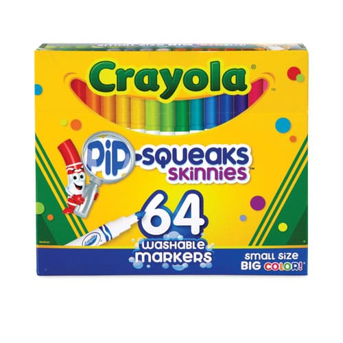 Crayola Pip-squeaks Skinnies Washable Markers Medium Bullet Tip Assorted Colors 64/pack - School Supplies - Crayola®